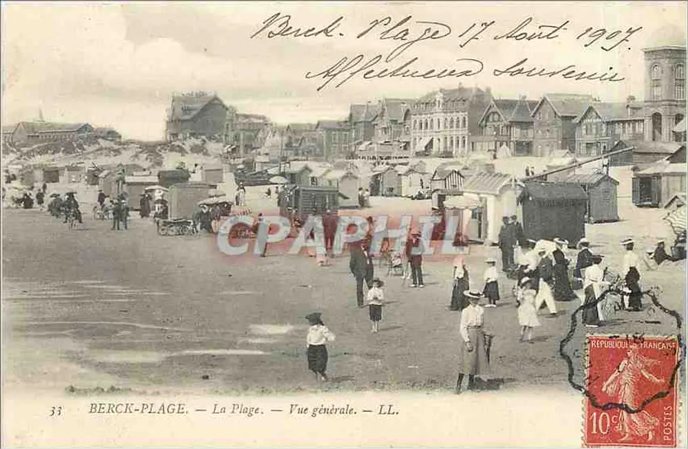 Berck-Plage — The Beach — General View — LL. — Publisher LL, No. 33 - Front