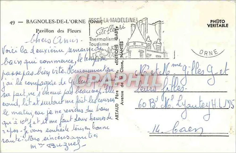 Pavilhão das Flores — Bagnoles-de-l'Orne — Gaby - Verso