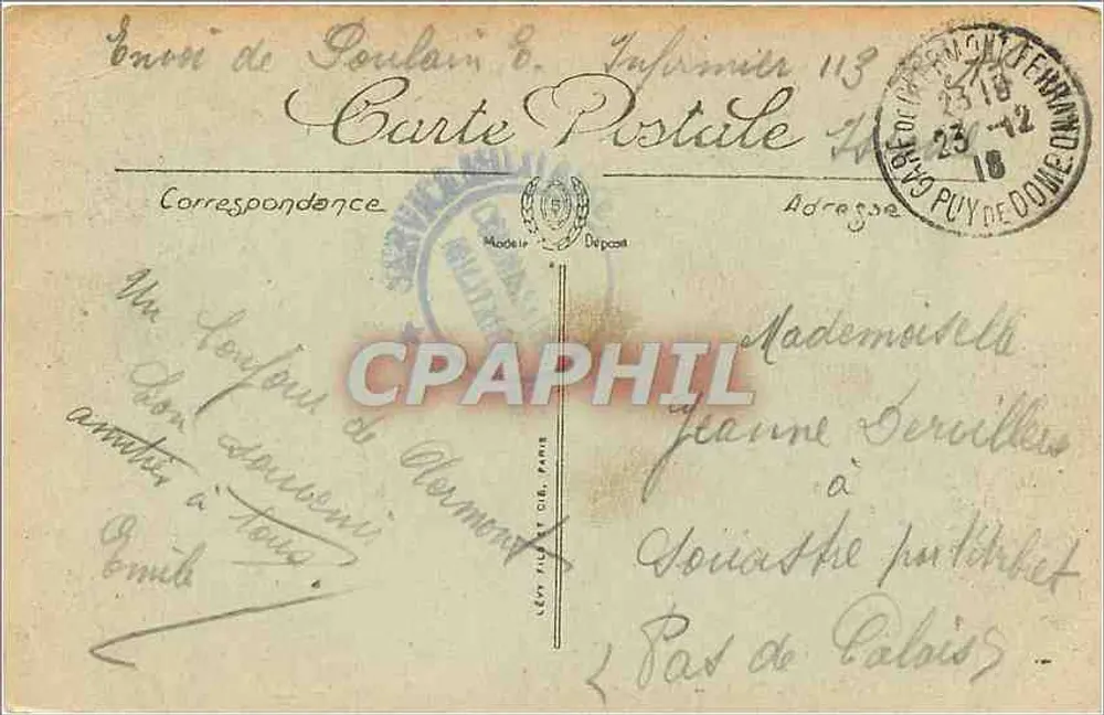 Clermont-Ferrand — Fonte Petrificante — Temas Petrificados — LL. — N° 116 - Verso
