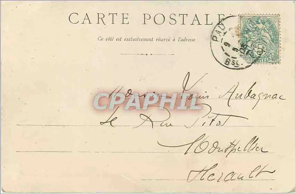 PAU - Rue de la Préfecture — Série 1, N° 614 — D.T. Edit. Lourdes - Verso