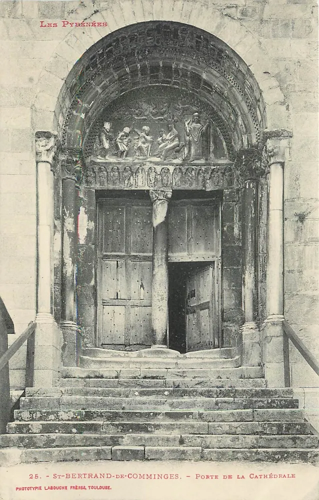 St-Bertrand-de-Comminges — Porta da catedral — Fototipo Labouche Frères, Toulouse - Frente