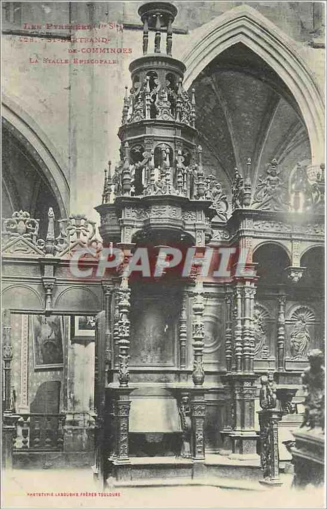 San Bertand de Comminges — La Stalle Episcopale — Fototipia Langloire Toulouse - Anverso