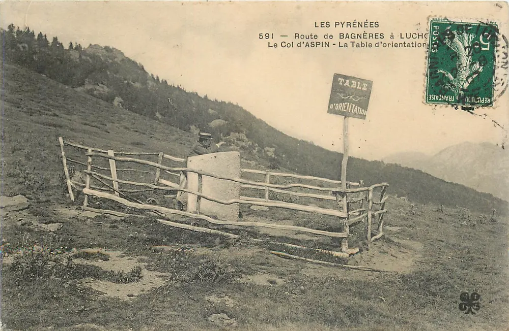 Les Pyrénées — Col d'Aspin, Table d'orientation — éditeur non visible - Recto