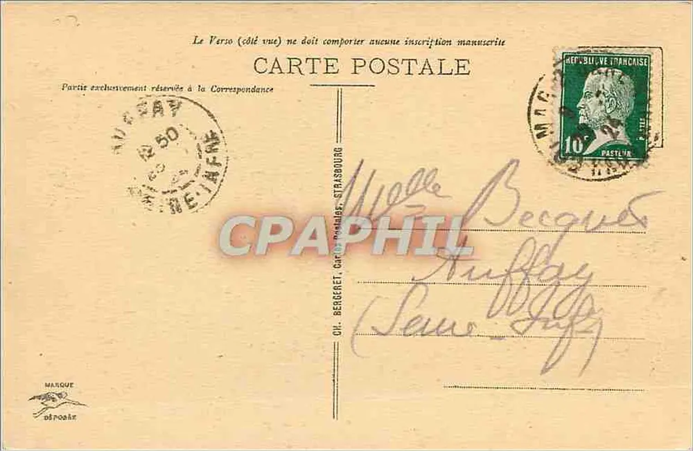 Colmar - Fontaine Schwendi — vista sob um arco, editor A. Schries, n° 58 - Verso