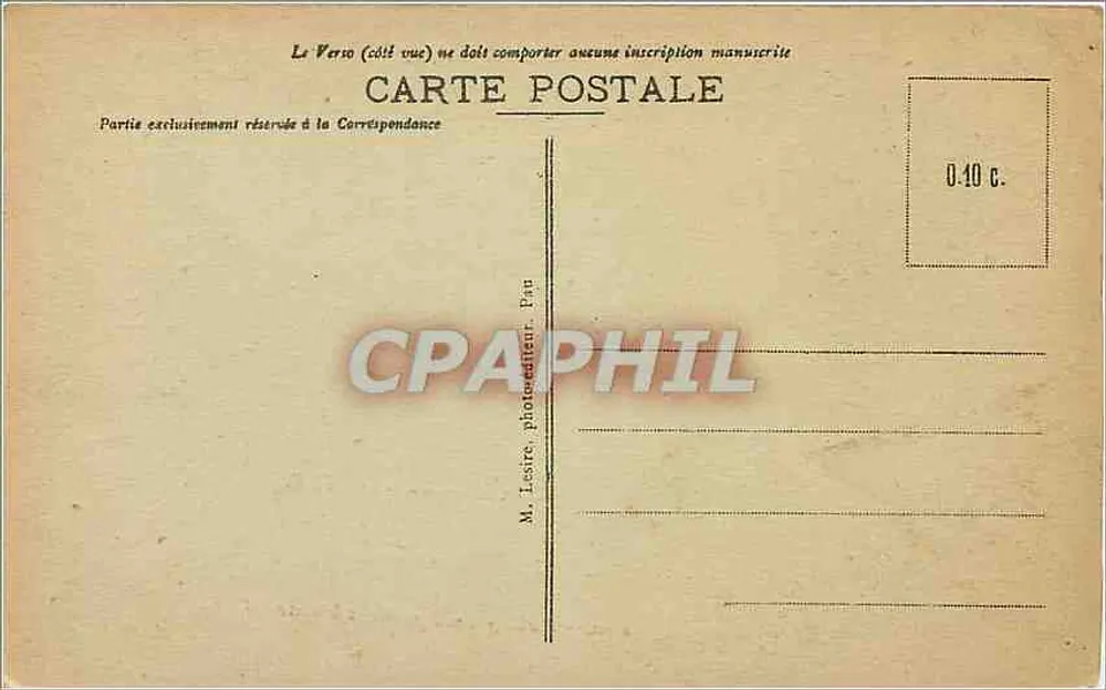 Pau — As Pirineus e o Gave — editor Lestre, n° 8 bis - Verso