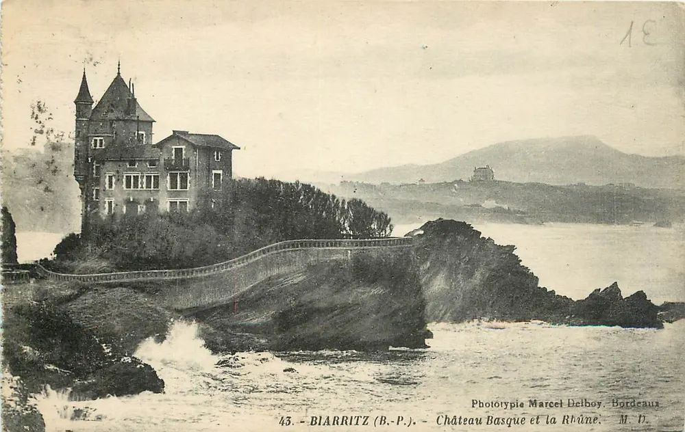 Biarritz (B.-P.) — Castelo Basco e a Rhûne — Fototipia Marcel Delbroy, Bordeaux, n°43 - Frente