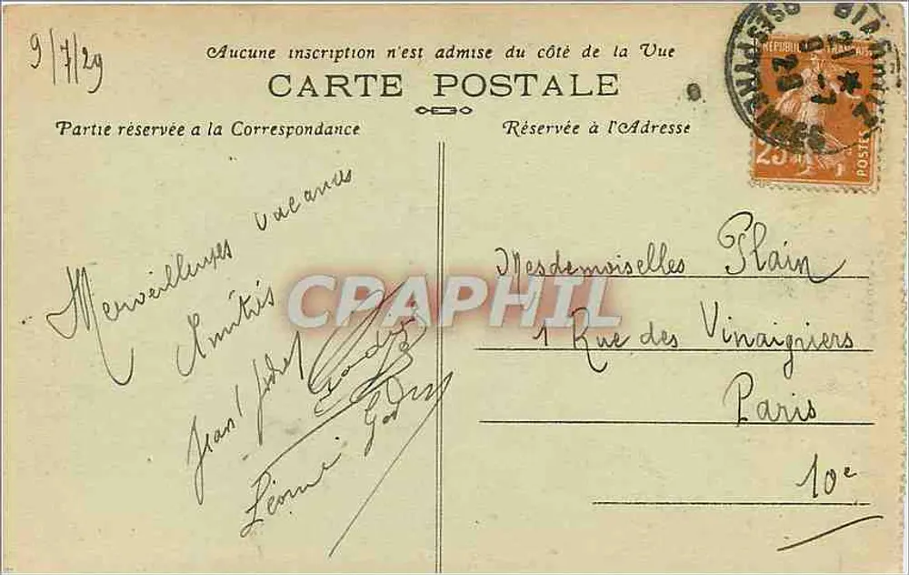 Biarritz (B.-P.) — Castelo Basco e a Rhûne — Fototipia Marcel Delbroy, Bordeaux, n°43 - Verso