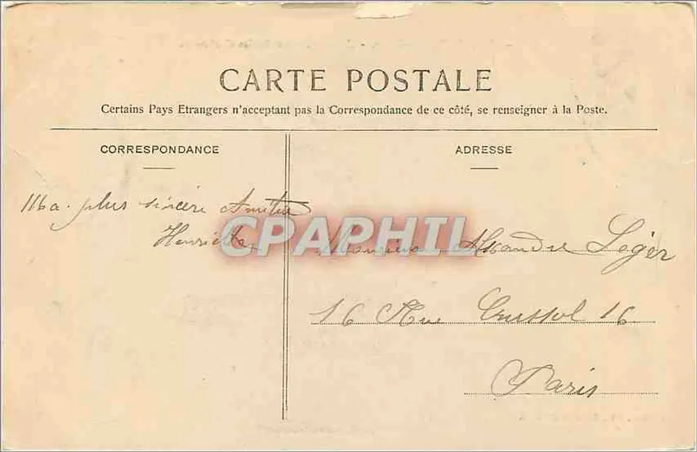 Forêt de Fontainebleau — Les Sables d'Arbonne — éditeur A. Siron, Barbizon (S.-et-M.) - Verso