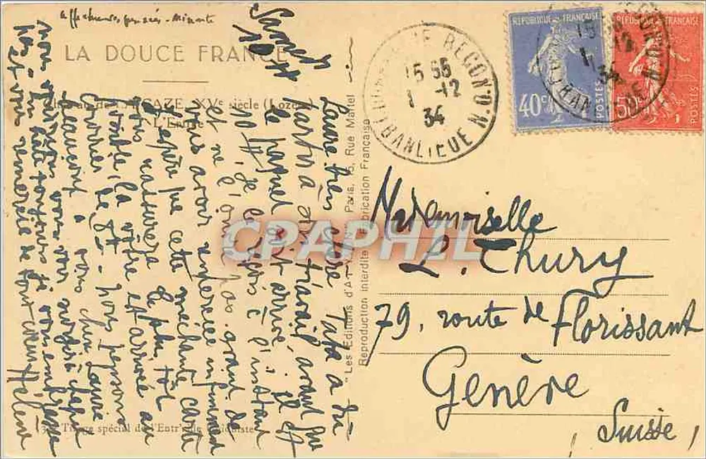 Castelo de Lozère — Século XV — Yvon - Verso