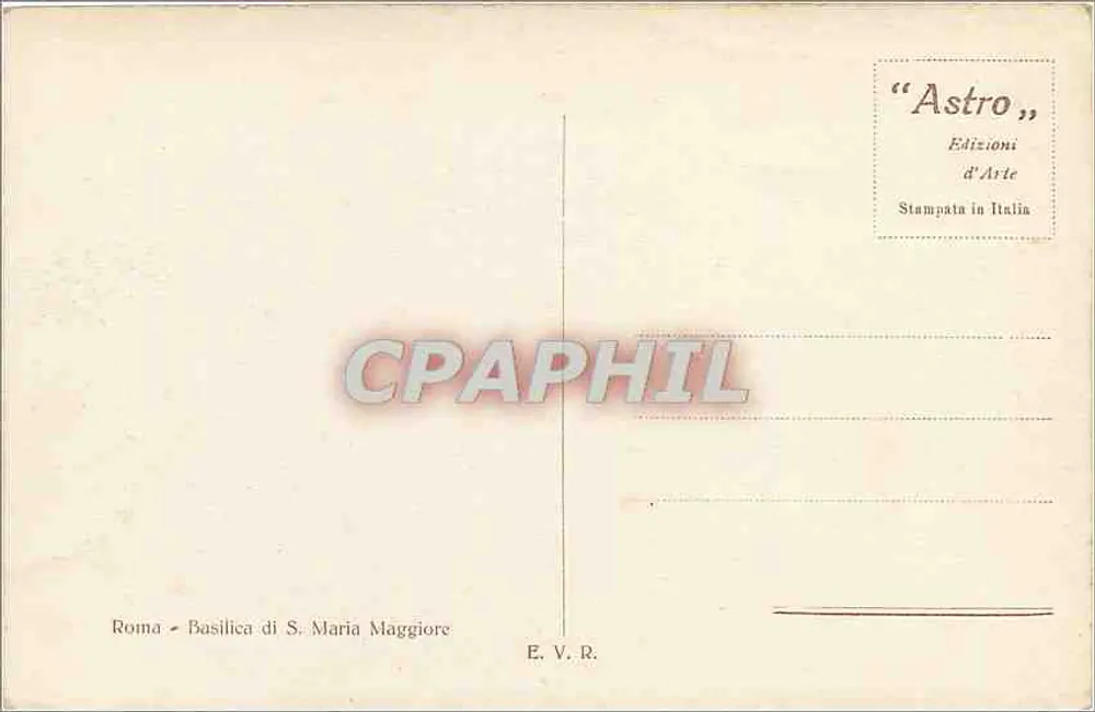 Roma - Basílica de S. Maria Maior — editor 'Astro' - Verso