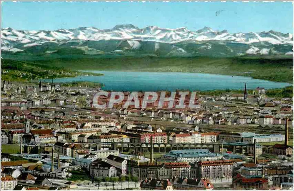 Zurich and the Alps — Zürich und die Alpen — Publisher Zürich Photoglob - Wehrli A.G. No. 125 - Front