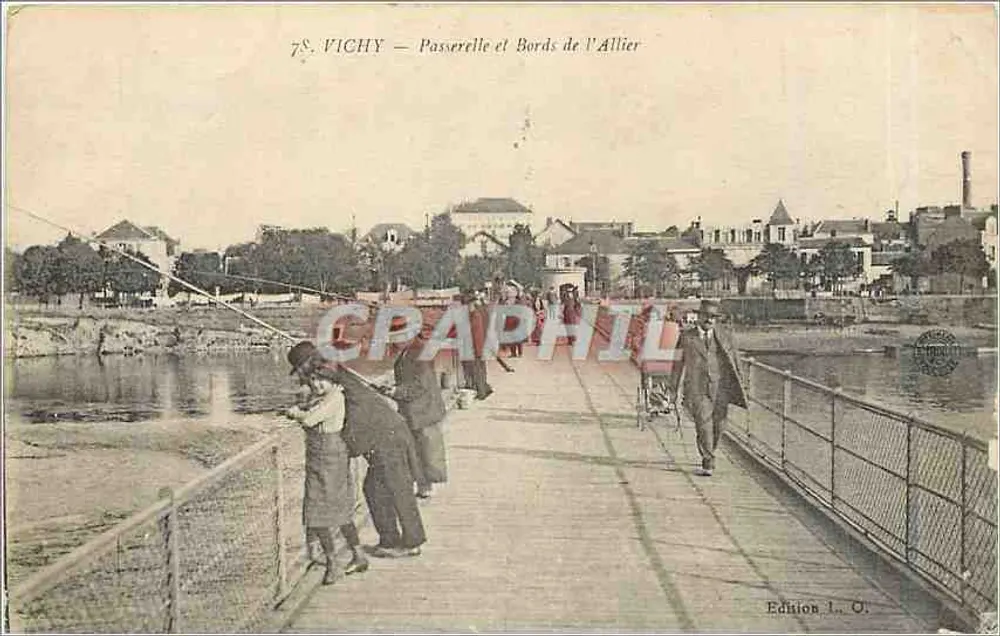 Vichy — Passerelle et Bords de l'Allier — Édition L. O. - Recto