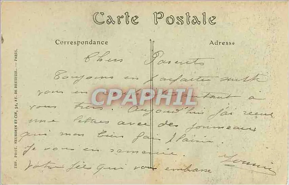 Soissons — Intérieur de l'Église Saint-Vaast — V. Léé, Paris, n°2.006 - Verso
