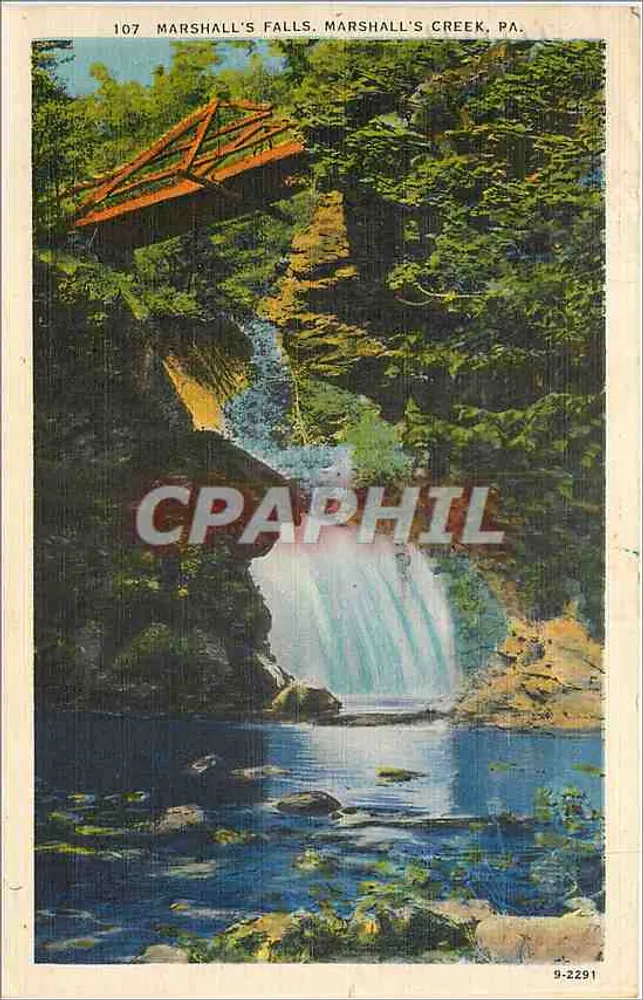 Marshall's Falls — Marshall's Creek, PA — uitgever : Steuben, n° 107 - Voorkant