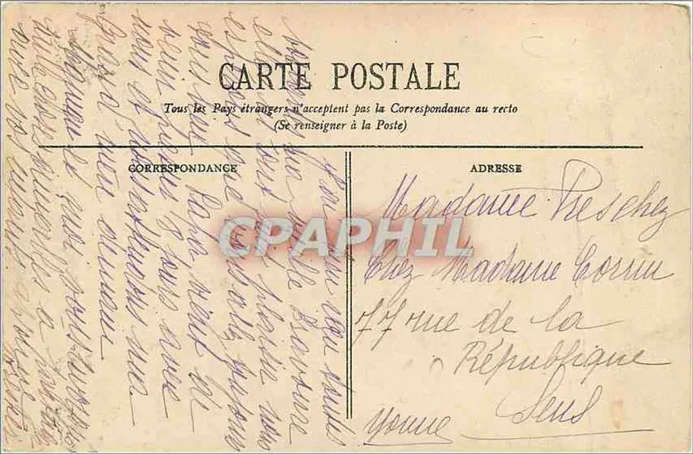 Bordeaux - Place de la Comédie — vista da fonte e do edifício da Comédie - editor BR - n° 115 - Verso