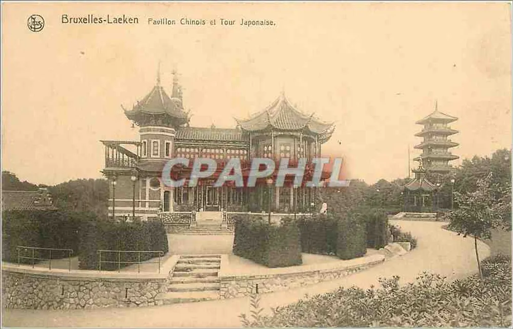 Brüssel-Laeken — Chinesischer Pavillon und Japanische Turm — Verlag N.ELS, Serie 1, Nr. 6 - Vorderseite