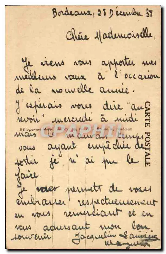 Bordeaux — Porta da Borgonha — M. D. - Verso