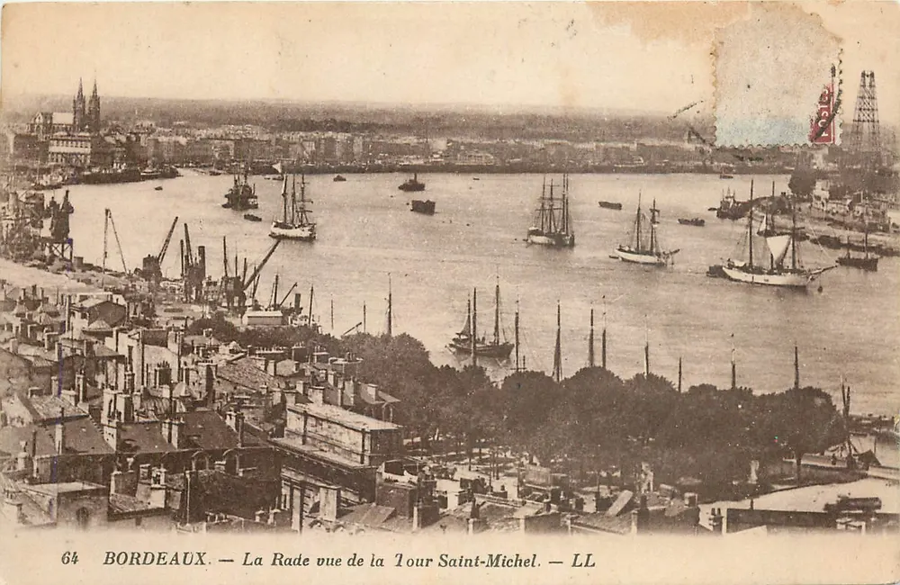 Bordeaux — La Rade vue de la Tour Saint-Michel — LL - Recto