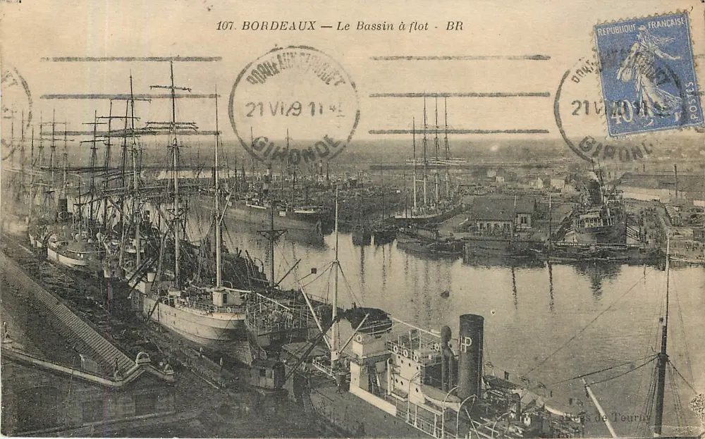Bordeaux — Le Bassin à flot - BR — Éditeur BR, n° 107 - Recto