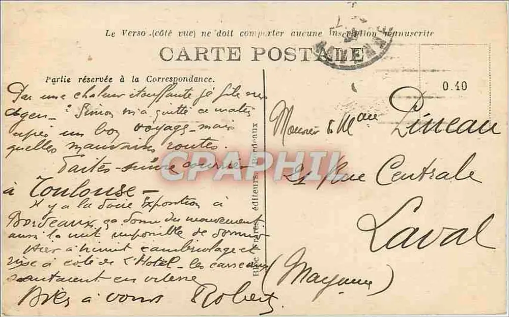 Bordeaux — Le Bassin à flot - BR — Éditeur BR, n° 107 - Verso