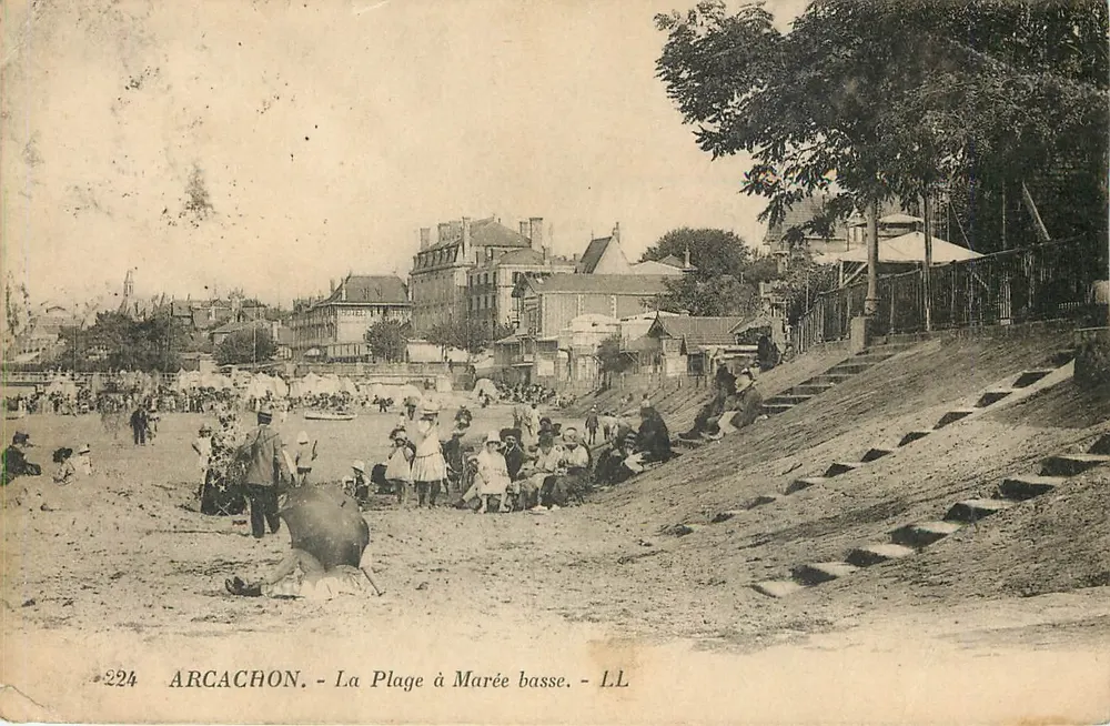 Arcachon - A Praia com Maré Baixa - LL - Frente