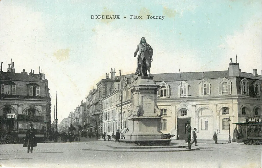 Bordeaux - Place Tourny — estátua de Jean-Baptiste Tourny — editor S. Sigloun - Frente