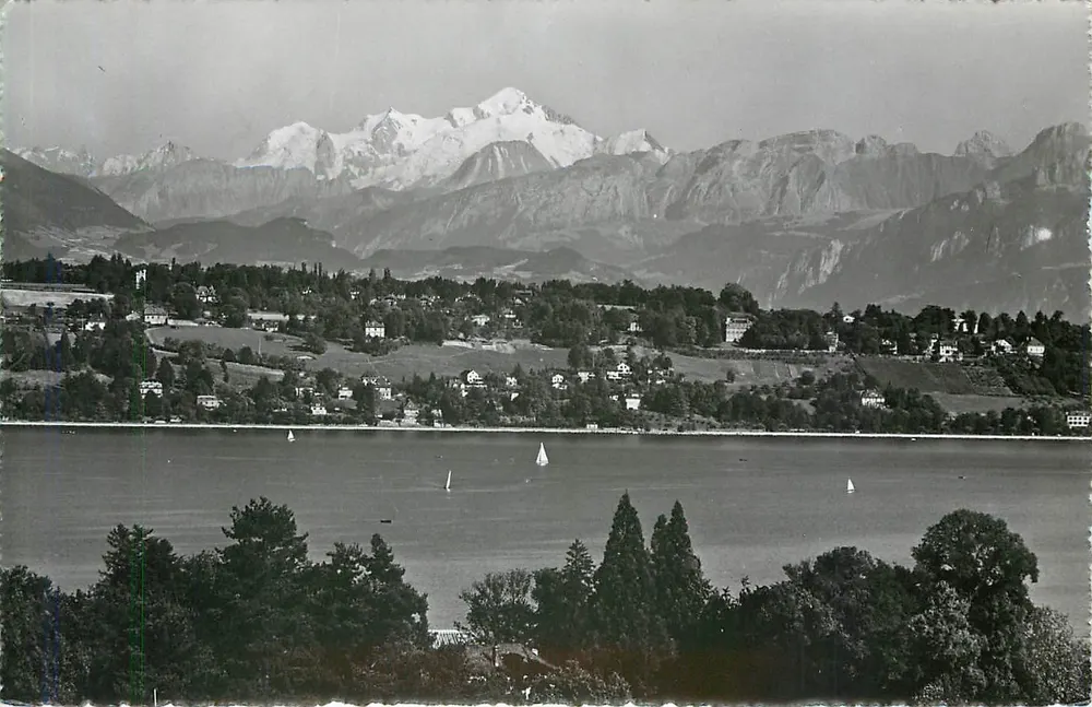 Massif do Mont-Blanc — Genebra (4810 m) — Éditions Jaeger, n° 7130 - Frente