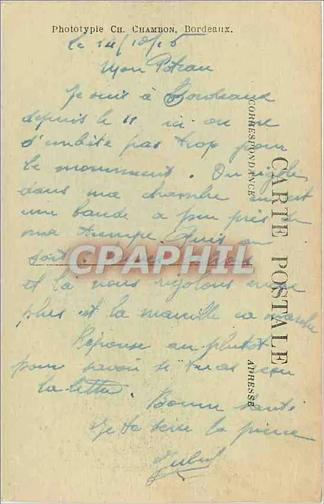 Bordeaux — Colonnes Rostrales et Monument des Girondins — C.B. - Verso