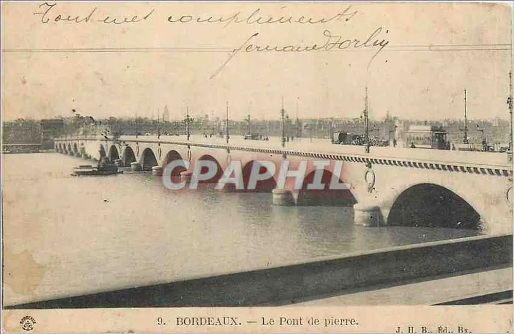 Bordeaux — O Ponte de Pedra — J.H.B. Ed. Bx. - Frente
