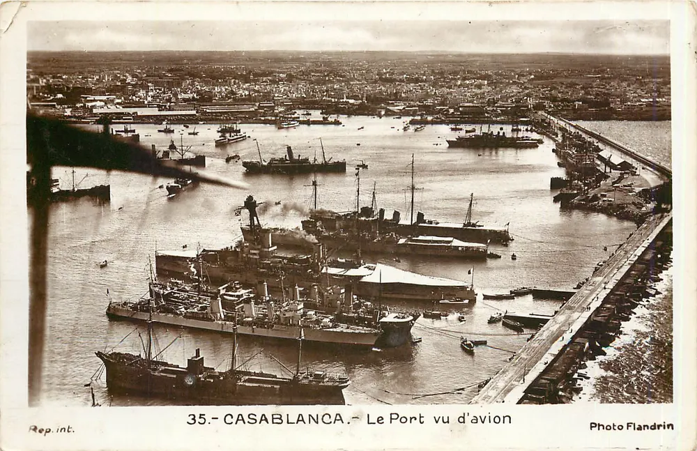 Casablanca — Ansicht des Hafens vom Flugzeug — Photo Flandrin - Vorderseite