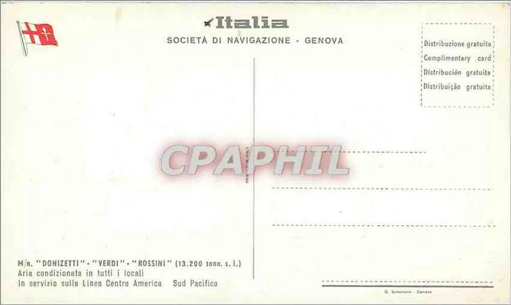 Cargos da Línea Centroamérica — Società di Navigazione - Gênova - Verso