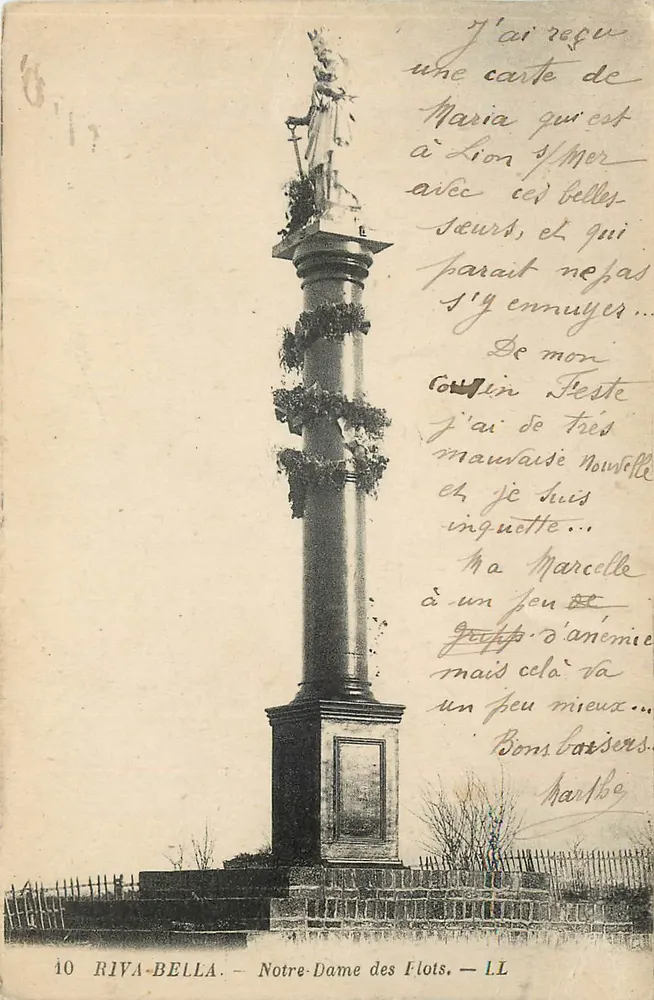 Riva-Bella — View of Notre-Dame des Flots — Publisher LL, No. 10 - Front