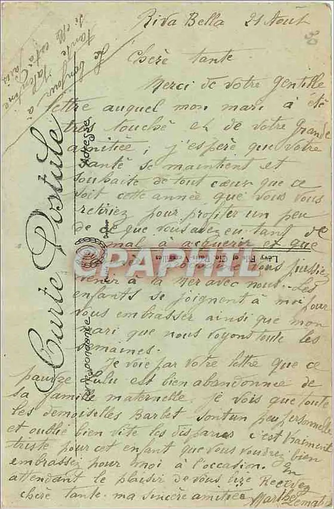 Riva-Bella — View of Notre-Dame des Flots — Publisher LL, No. 10 - Back