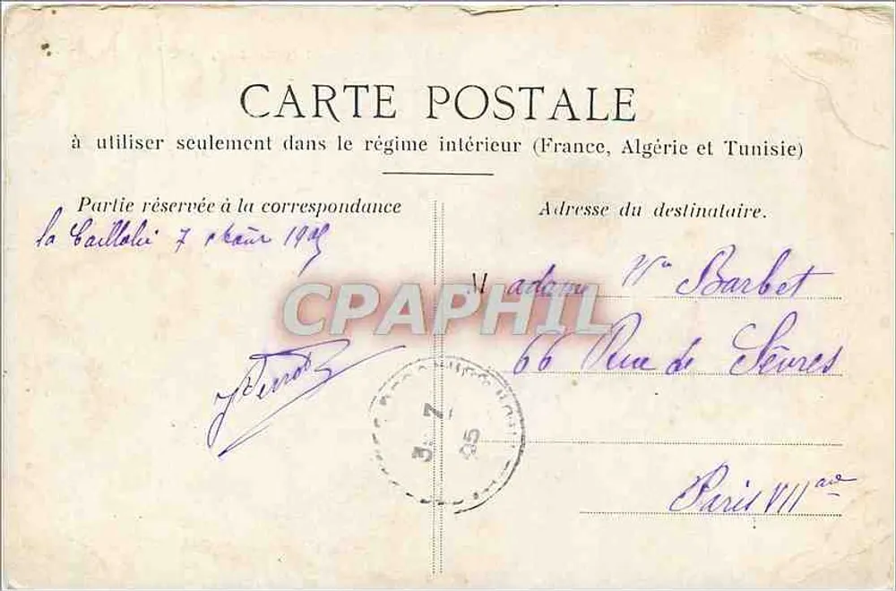 Abdij van Bonnecombe, bij Rodez — luchtfoto — uitgever: H. Le Cailly, n° 23 - Achterkant