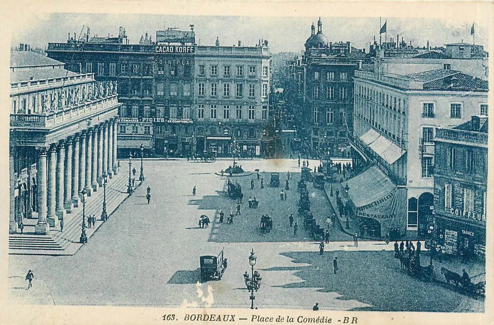 Bordeaux — Praça da Comédia — editor Bloch Frères, n° 163 - Frente