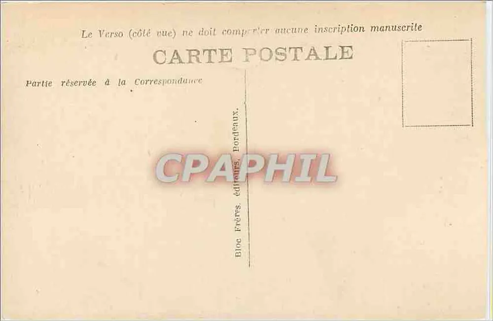 Bordeaux — Praça da Comédia — editor Bloch Frères, n° 163 - Verso