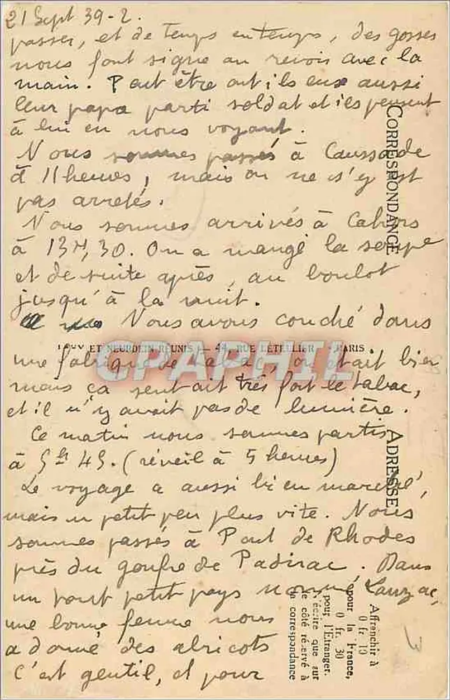 Cahors - Hospital Temp. Ma. - Lycée Gambetta - Verso
