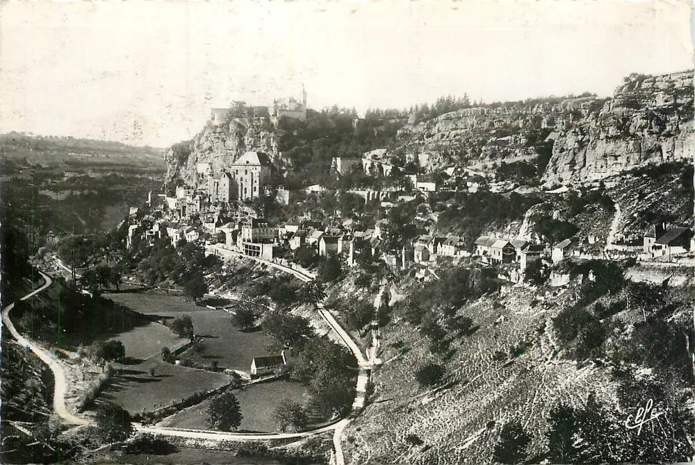 Rocamadour — Allgemeiner Blick und Kurve der Straße nach Cahors — Verlag Pyr.-Océan - Toulouse - Vorderseite