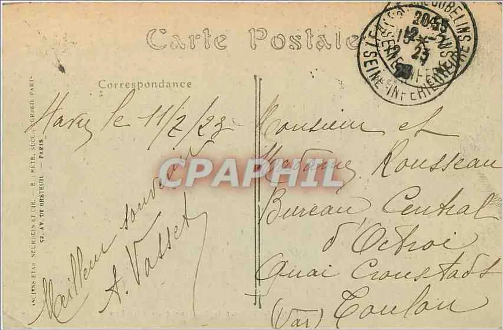 Le Havre — Rathaus und Boulevard de Strasbourg — ND. Phot. - Rückseite
