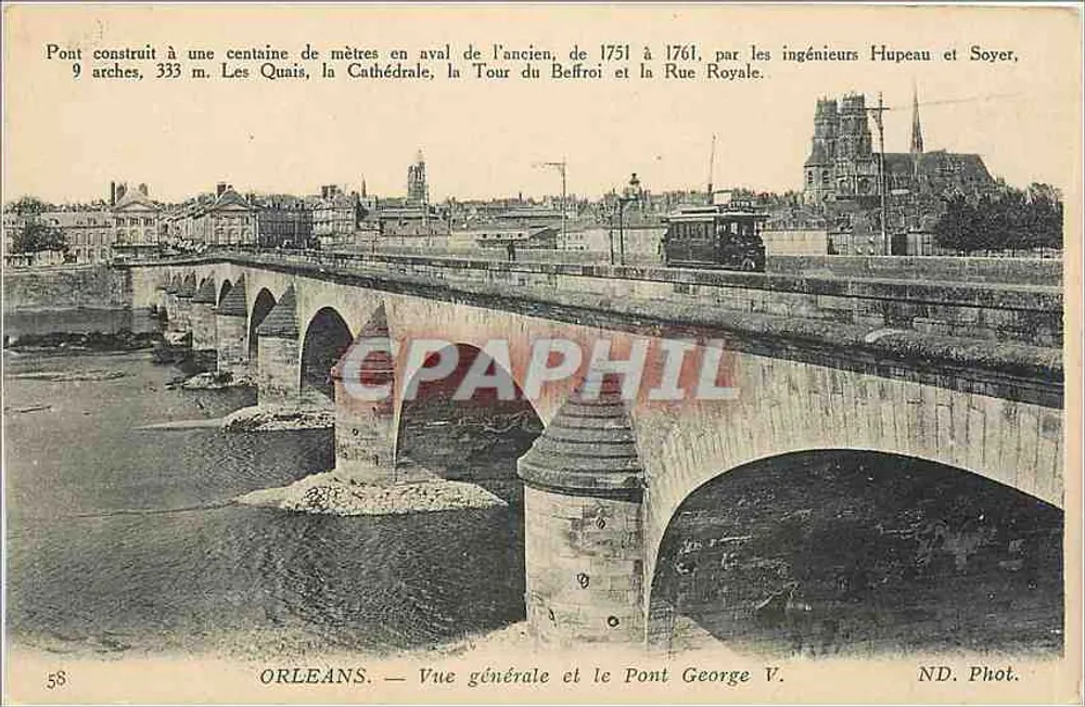 Orléans — Vue générale et le Pont George V. — ND. Phot. - Recto