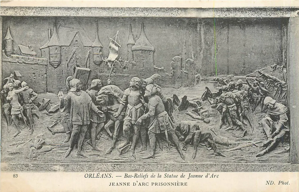 Orléans — Basreliefs der Statue der Jeanne d'Arc — ND. Phot. - Vorderseite