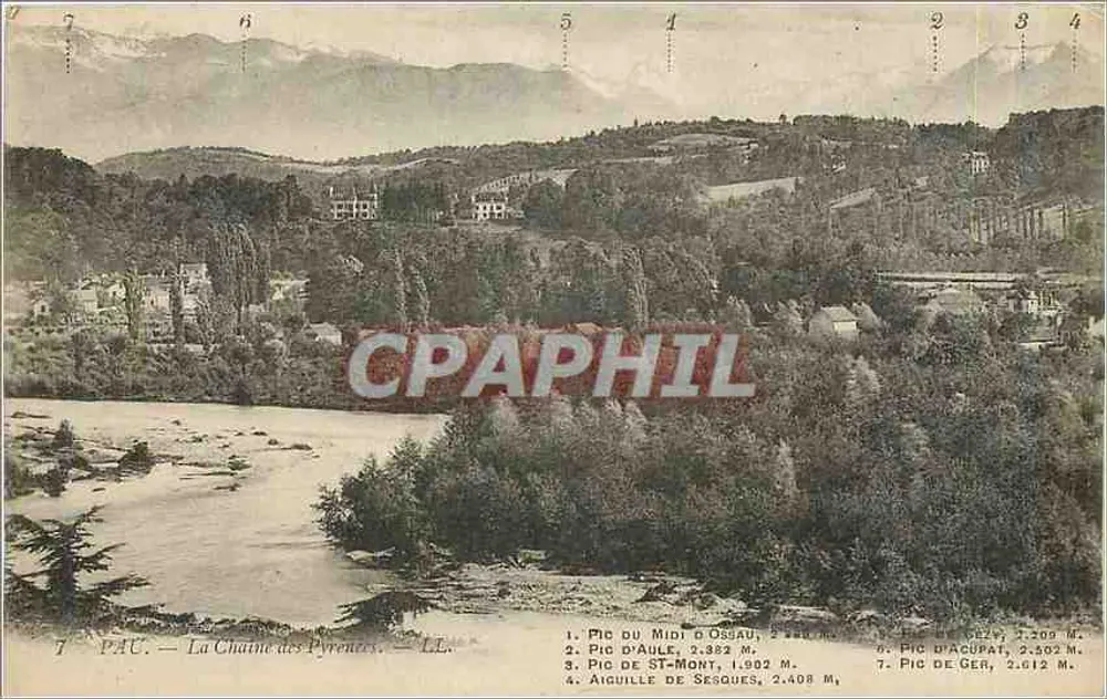 Pau — A Cadeia dos Pirineus — Lévy Fils et Cie, Paris - Frente