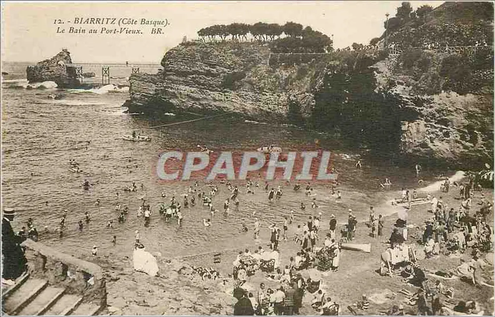 Biarritz (Côte Basque) — Le Bain au Port-Vieux — BR. - Recto