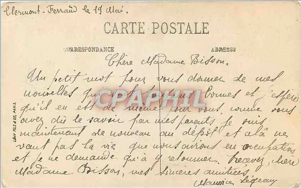 Clermont-Ferrand — La Cathédrale, Tour de la Bayette — SKIERETA 206 - Verso