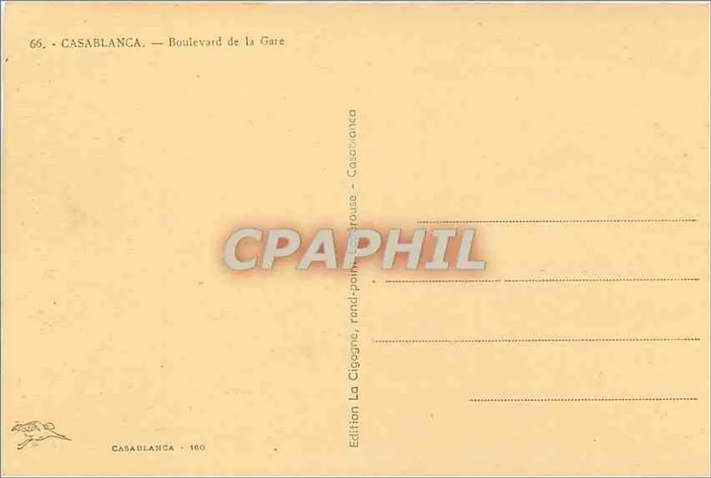 Casablanca — Boulevard de la Gare — Édition La Cigogne - Verso