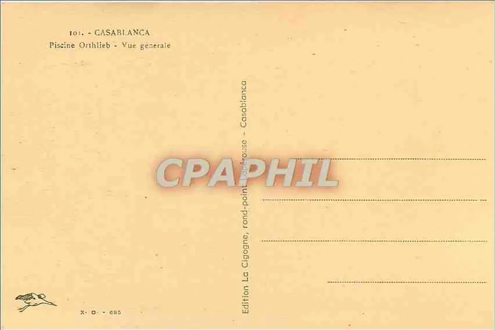 Piscina Orthlieb — Vista general — Edición La Cigogne, n° 101 - Reverso