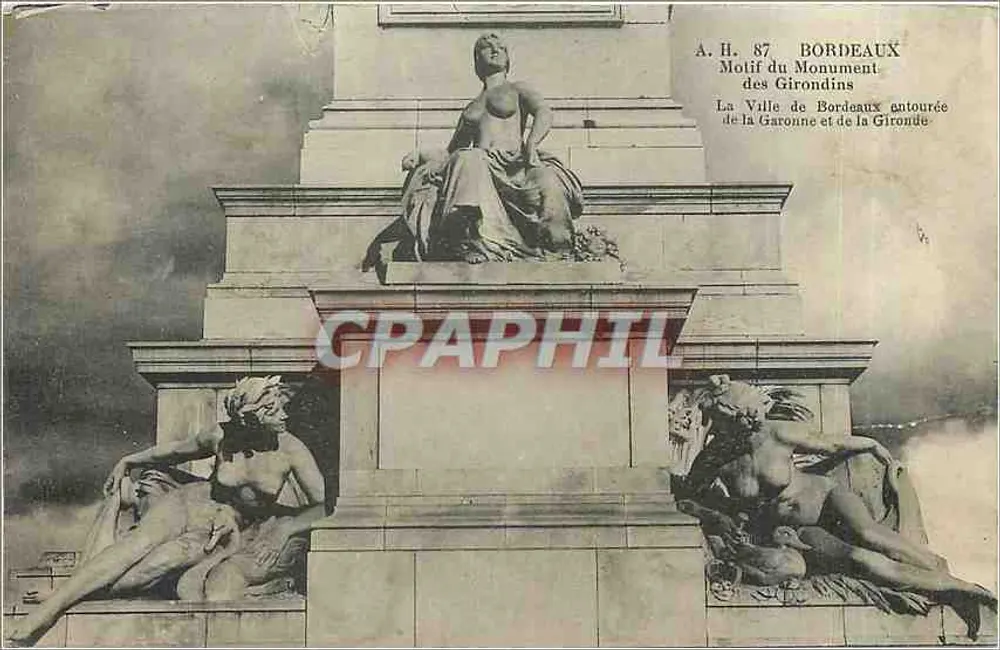 Bordeaux — Motif du Monument des Girondins — A.H. 87 - Recto