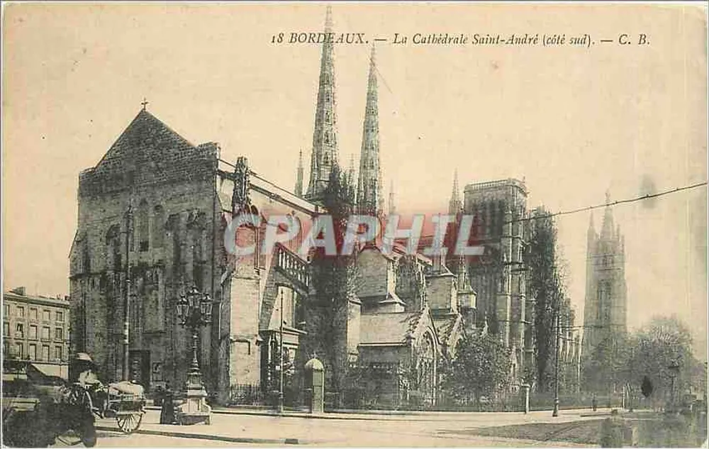 Bordeaux — A Catedral de São André (lado sul) — C. B. - Frente