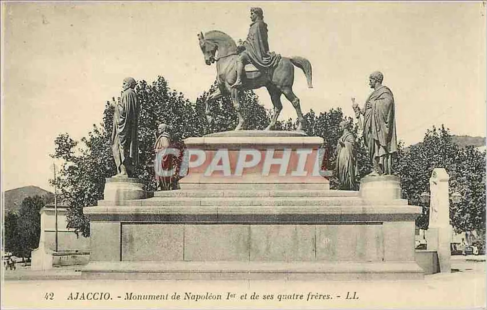 Ajaccio - Denkmal für Napoleon I. und seine vier Brüder — L.L. n°42 - Vorderseite