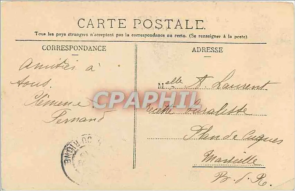 Panorama de CLERMONT-FERRAND (P.-de-D.) — editor desconhecido, n° 448 - Verso
